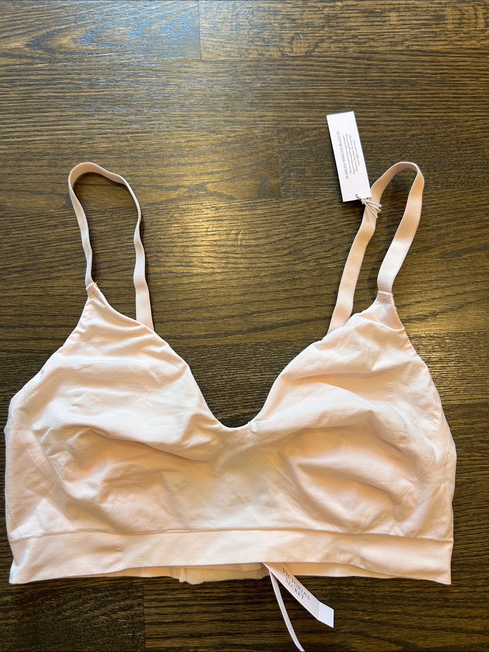 Victoria’s Secret Love Cloud Seamless Wireless Bralette Blush Pink‎ Large NWT